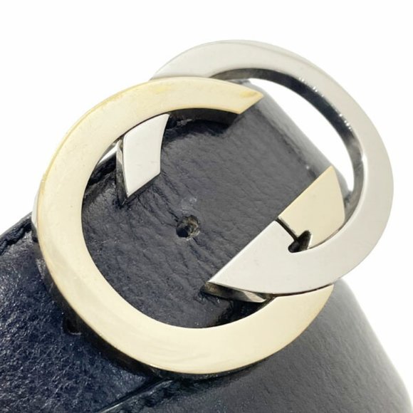 Gucci Belt Interlocking G Men's Leather Black Size 80cm 132211 GUCCI GG Mark ... - Picture 3 of 8